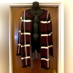 Elle Purple and White Cardigan - Size XL